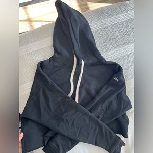 Black Alo Cropped Hoodie